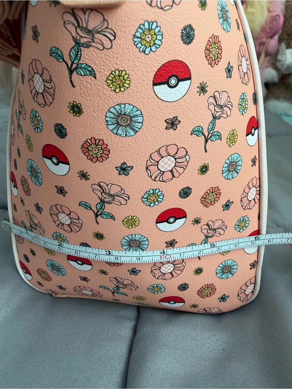 Loungefly Pikachu & Eevee Floral Pink Satchel Handbag w/ detachable strap.